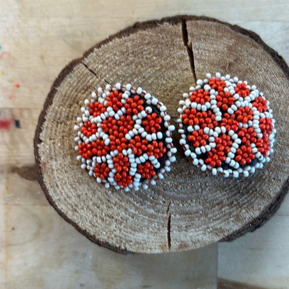 Beaded clip on earrings